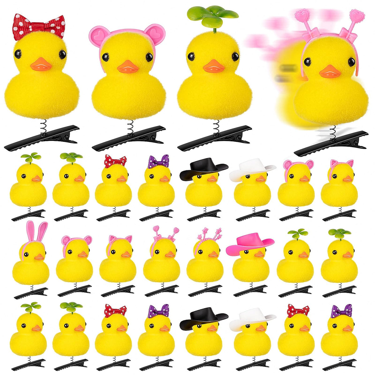 JMZYJZH duck clips yellow duck with headdress for cute party styling