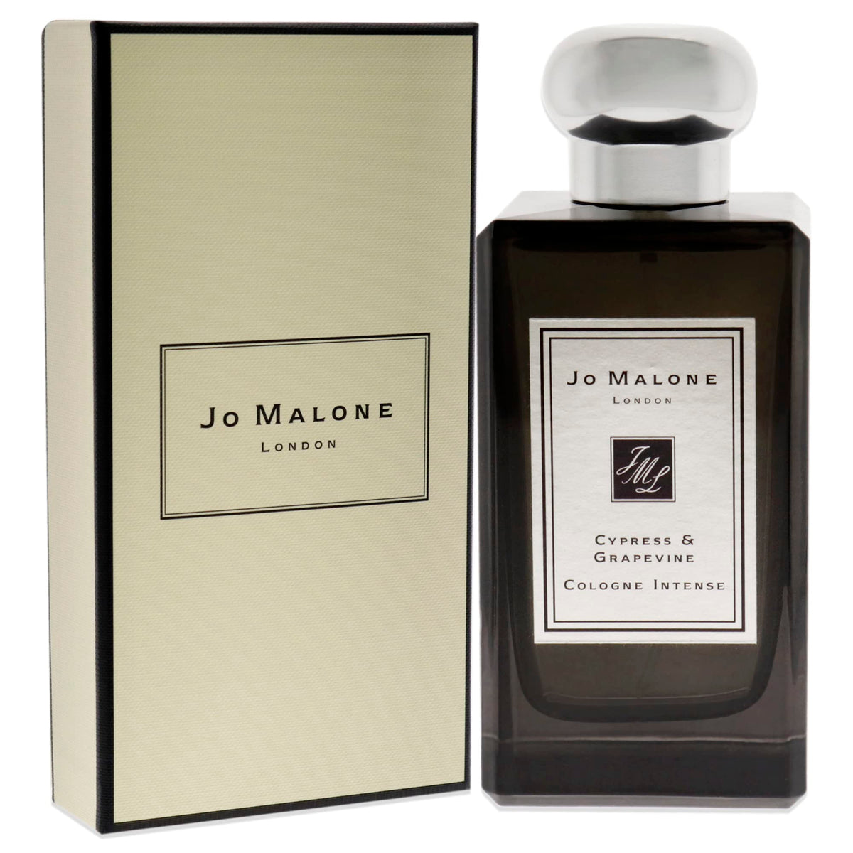 Packaging shot of Jo Malone Cypress and Grapevine Intense ready for gifting