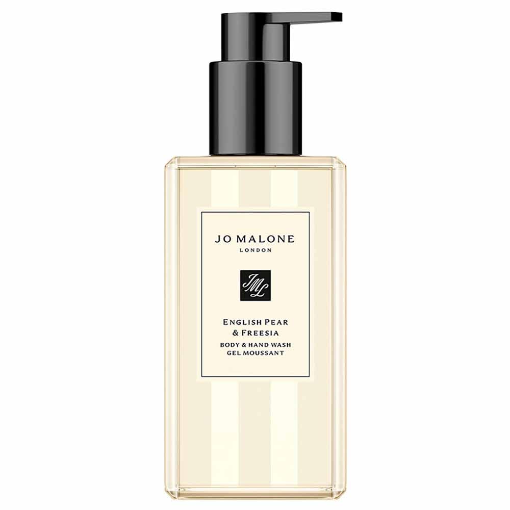 Jo Malone English Pear and Freesia hand and body wash bottle for daily cleansing