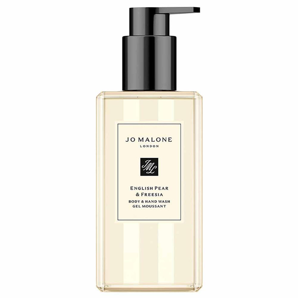 Jo Malone English Pear and Freesia hand and body wash bottle for daily cleansing