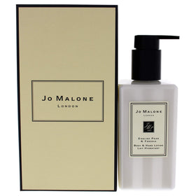 Jo Malone English Pear and Freesia Lotion bottle delivers lightweight daily hydration.