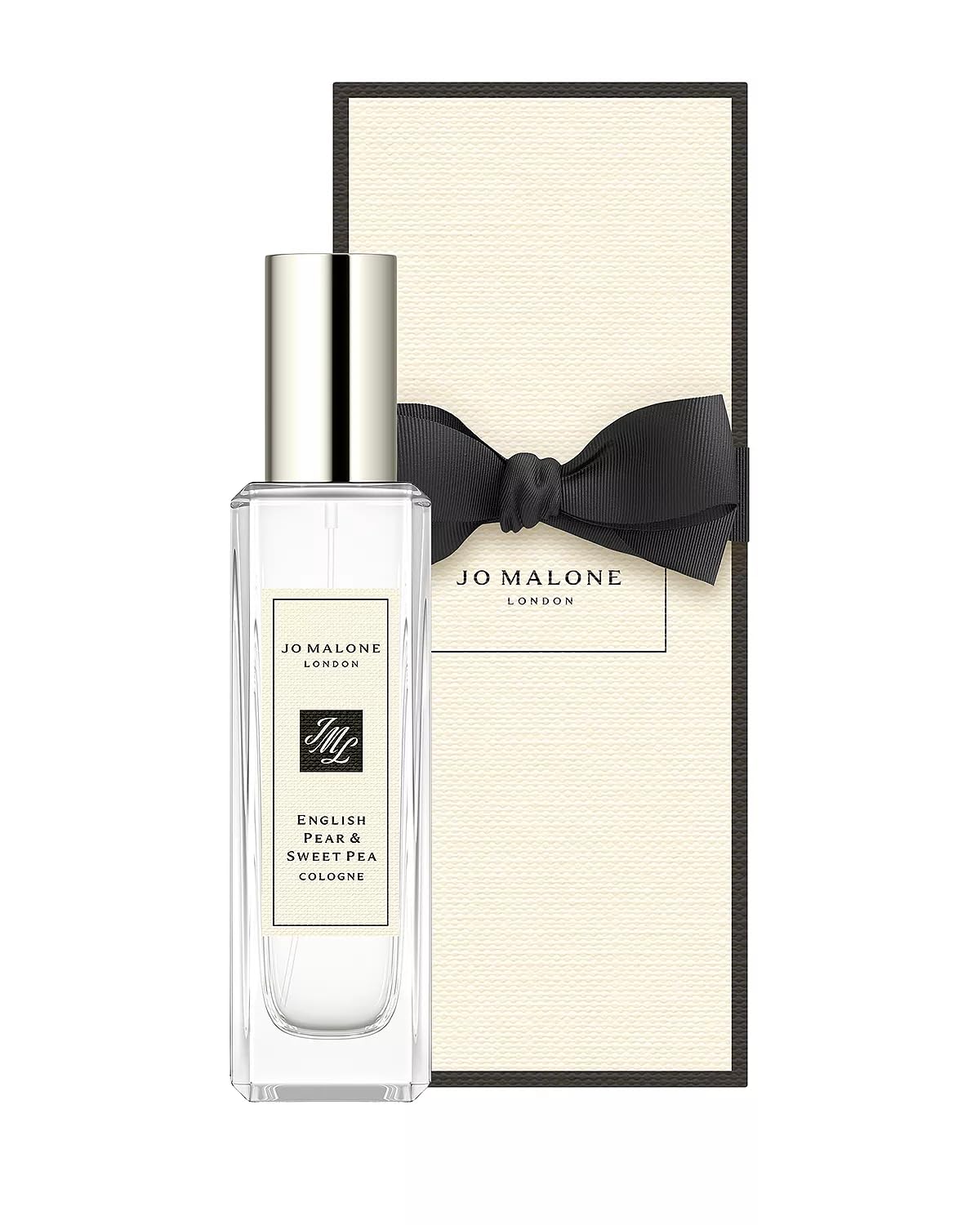 Jo Malone English Pear and Sweet Pea packaging highlights premium scent experience.