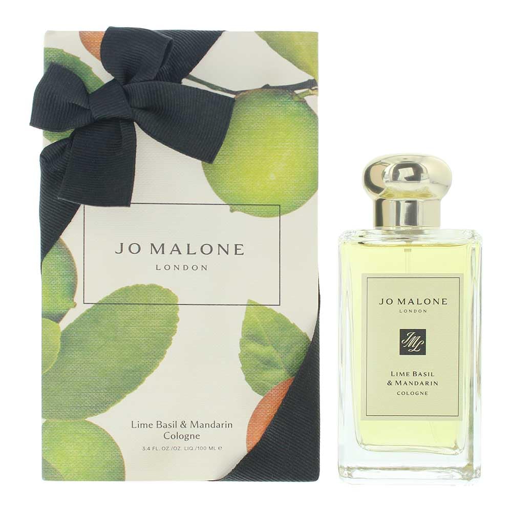 Jo Malone Lime Basil Mandarin bottle showcasing vibrant citrus and herbal warmth for everyday wear.