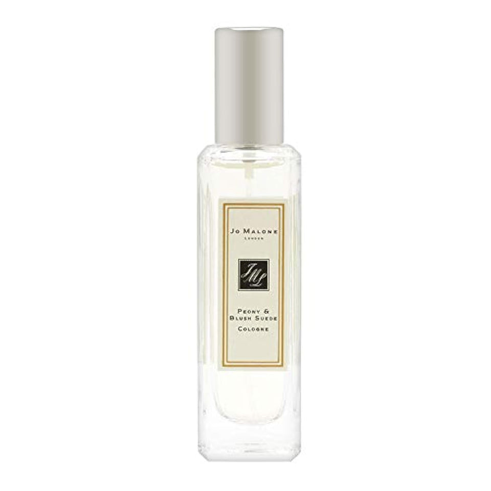 Jo Malone Peony & Blush Suede bottle front view, elegant floral fragrance for daily wear
