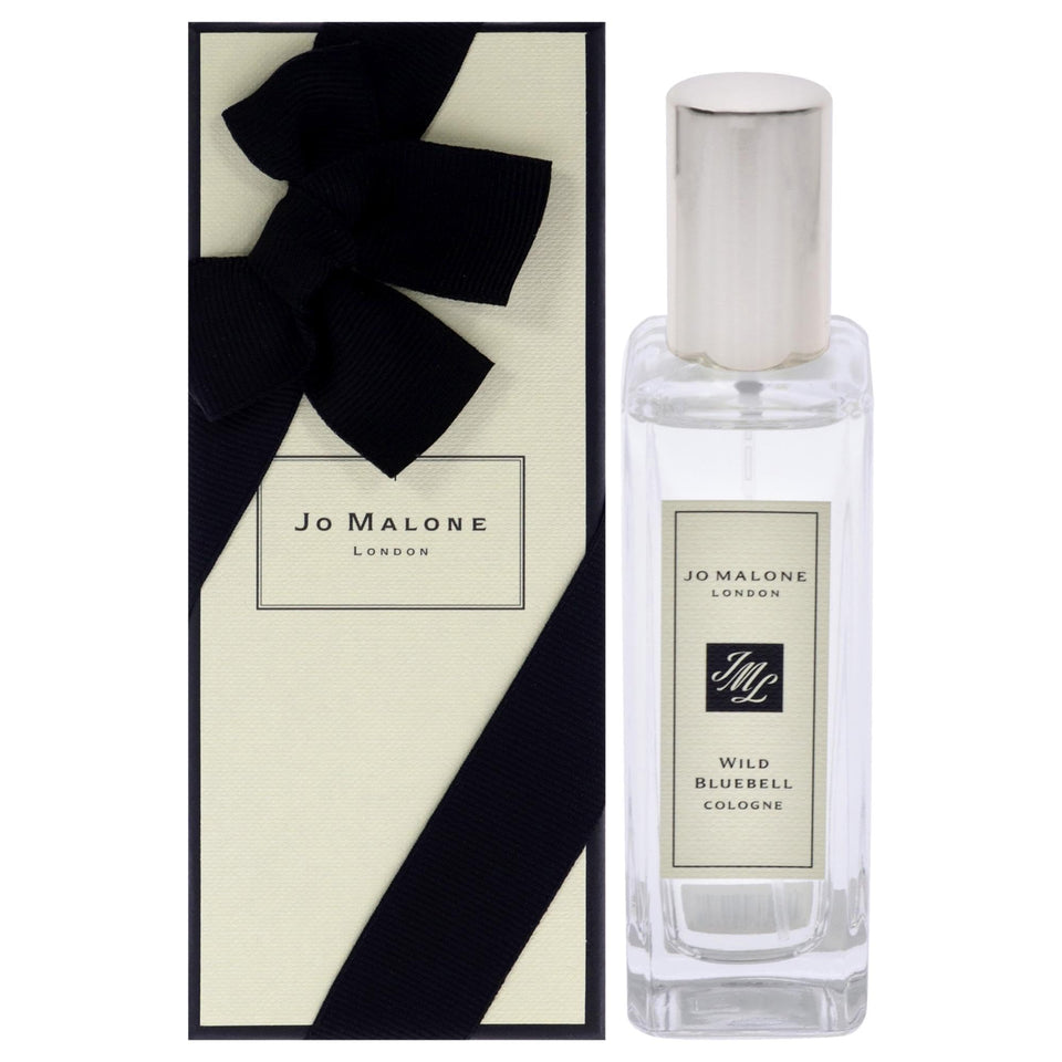 Jo Malone Wild Bluebell bottle shown on a dresser, ideal for everyday fragrance.