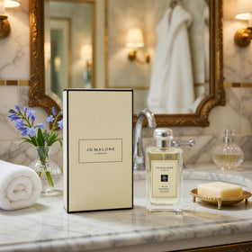 Close-up of the cap on Jo Malone Wild Bluebell for everyday elegance.