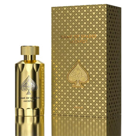 Jo Milano Game of Spades Jackpot bottle front, premium unisex fragrance design.
