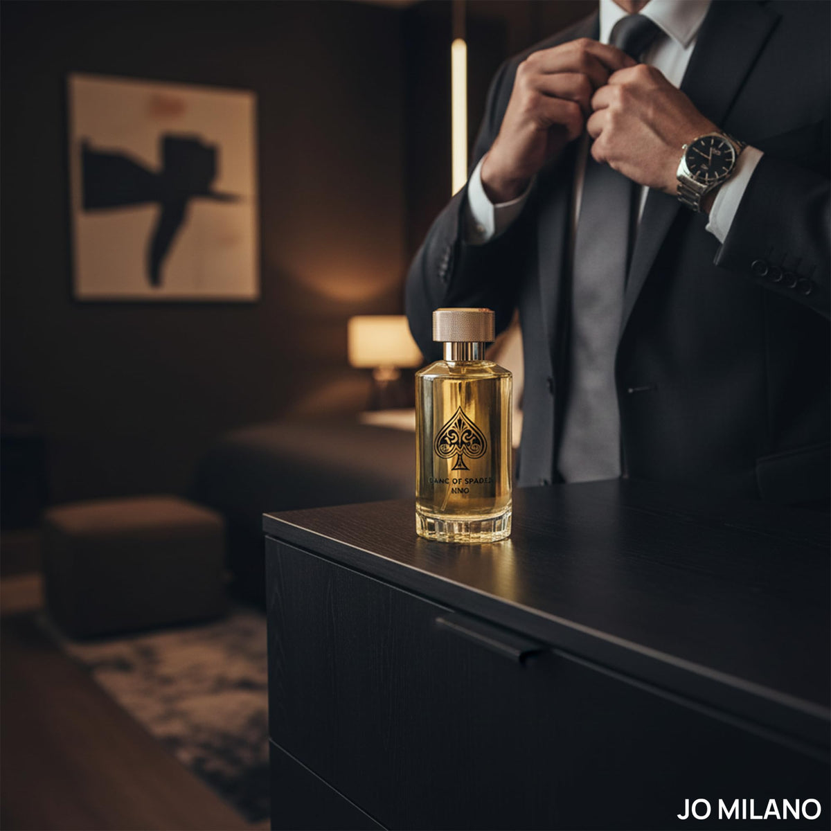 Jo Milano Game of Spades King cap detail highlights craftsmanship.