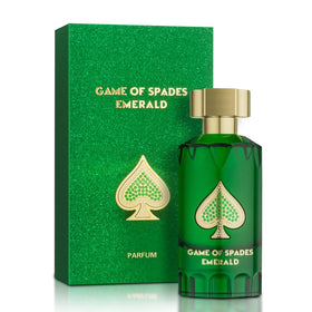 Jo Milano Game of Spades Emerald bottle with citrus opening for all-day freshness