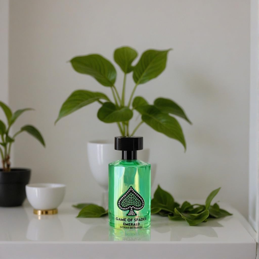 Jo Milano Paris Game of Spades Emerald Extrait box and bottle display for gifting.