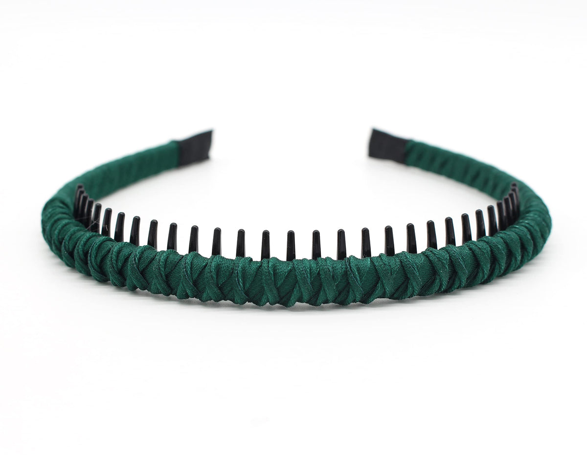 JOBAND headband tooth comb helps manage stray hairs near the forehead.