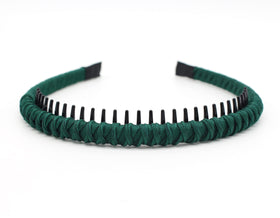 JOBAND headband tooth comb helps manage stray hairs near the forehead.