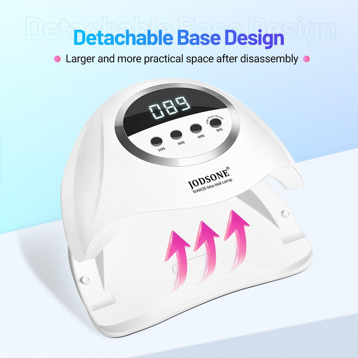 JODSONE U V LED Nail Lamp four timer options including low heat