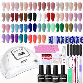 JODSONE 36-piece gel nail kit with UV light for at-home manicures.