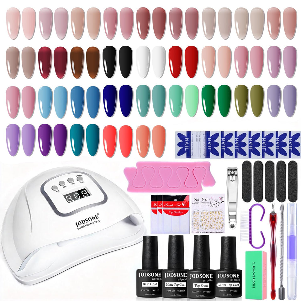 JODSONE 36-piece gel nail kit with UV light for at-home manicures.