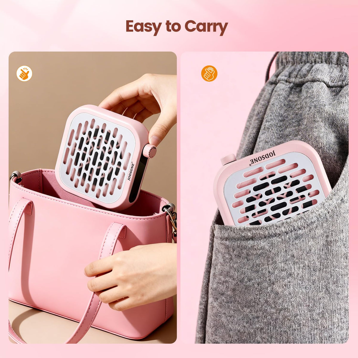 JODSONE 6000RPM pink top view with easy filter access