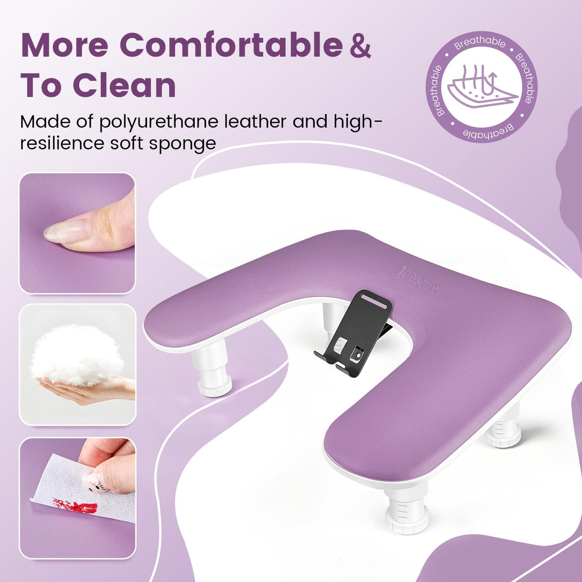JODSONE adjustable-height levels tailor support to each client’s position.
