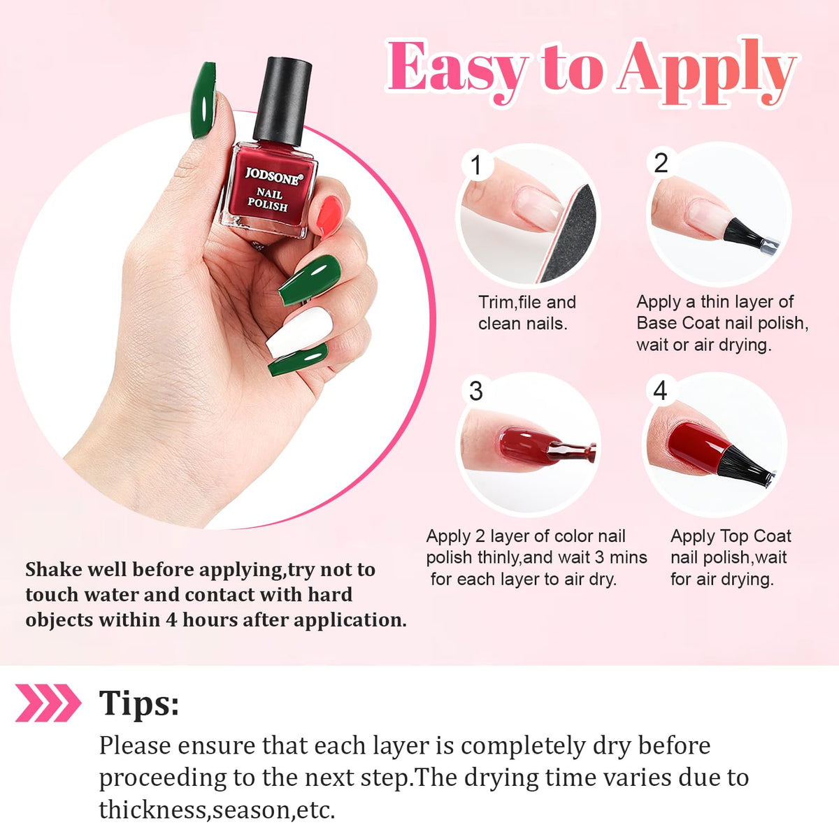JODSONE air-dry nails for quick results without curing lamps