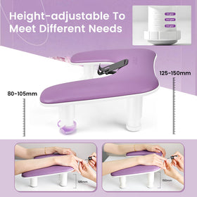 JODSONE arm rest with rotating phone holder enables hands-free nail sessions.