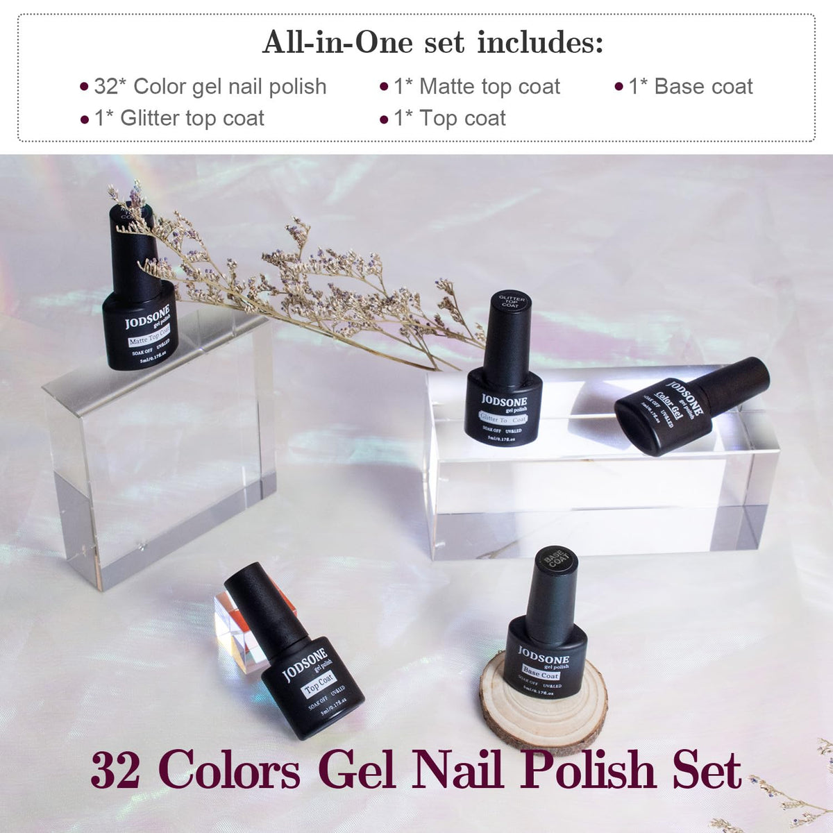 JODSONE base and top coats provide durable glossy finishes.