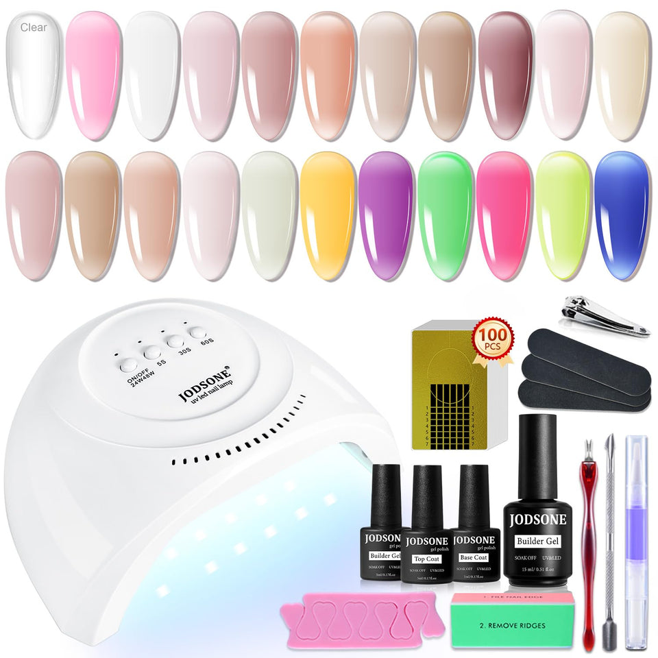 JODSONE Builder Gel Kit contents for at-home manicure setup