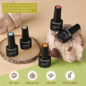 JODSONE color bottles close-up highlights rich pigments and brushes