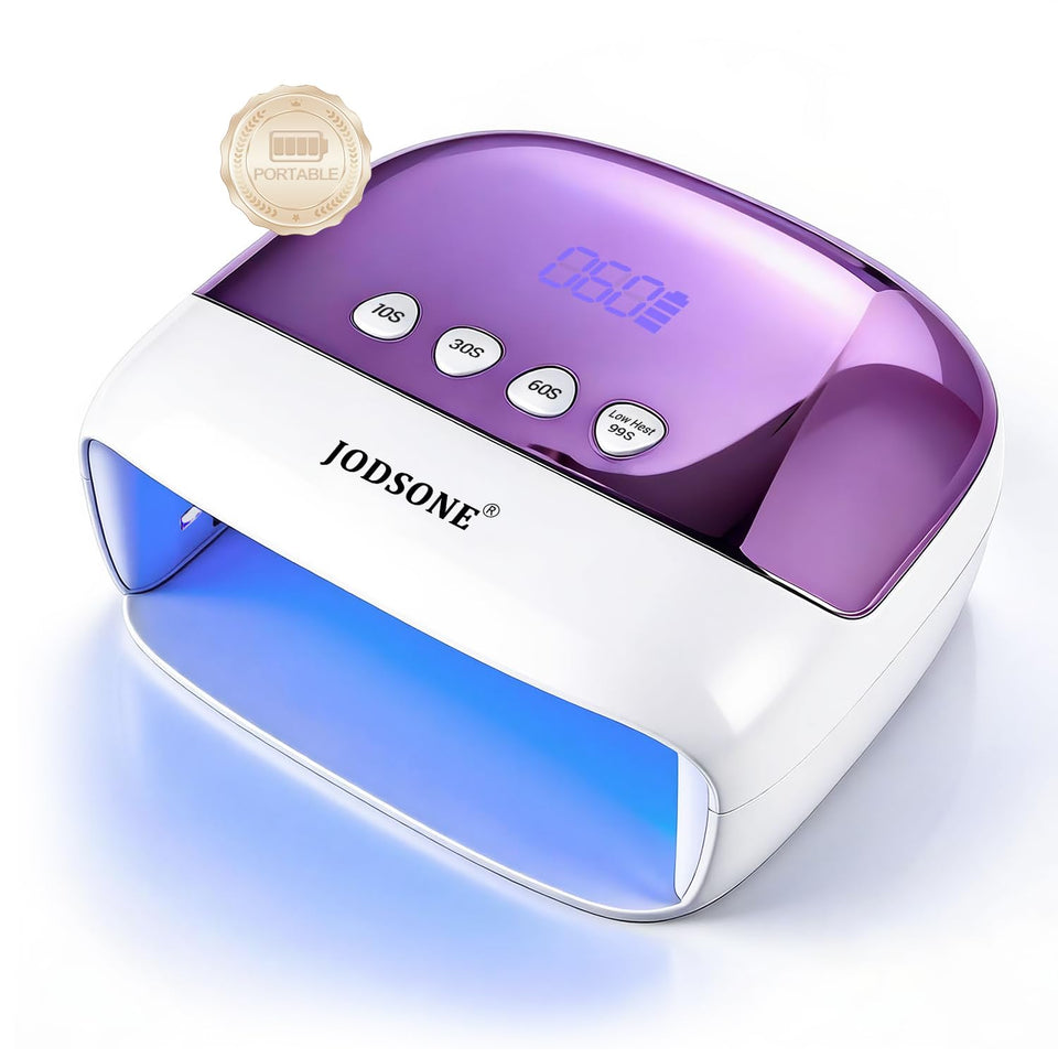 JODSONE cordless LED nail lamp with front view for quick gel curing at home.