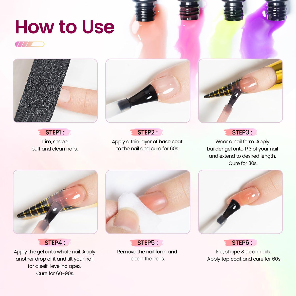JODSONE extension stickers demonstration on nails