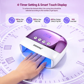 Portable, fast-curing nail lamp ideal for busy routines.