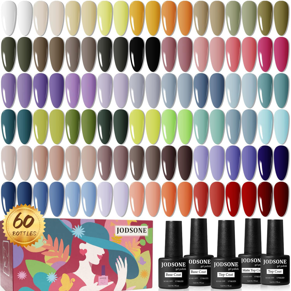 JODSONE gel nail polish set gift box with 60 bottles for versatile at-home manicures.