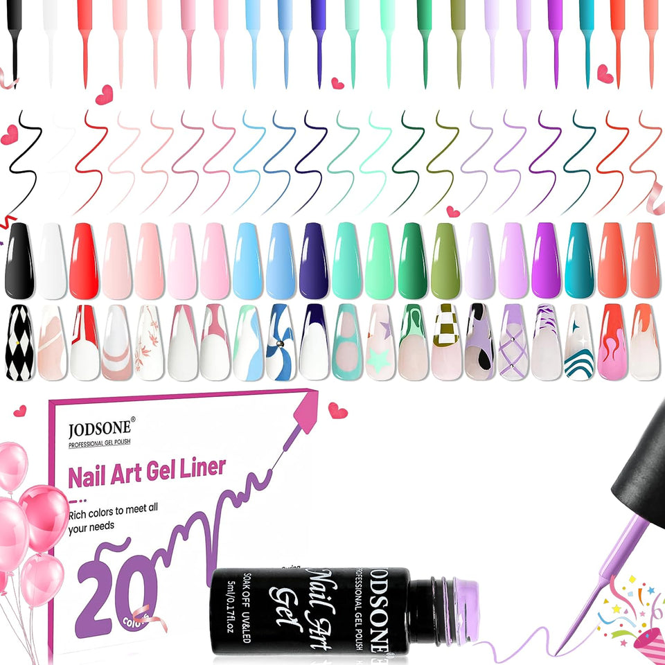 JODSONE gel liner set with built-in brush for precise at-home nail art