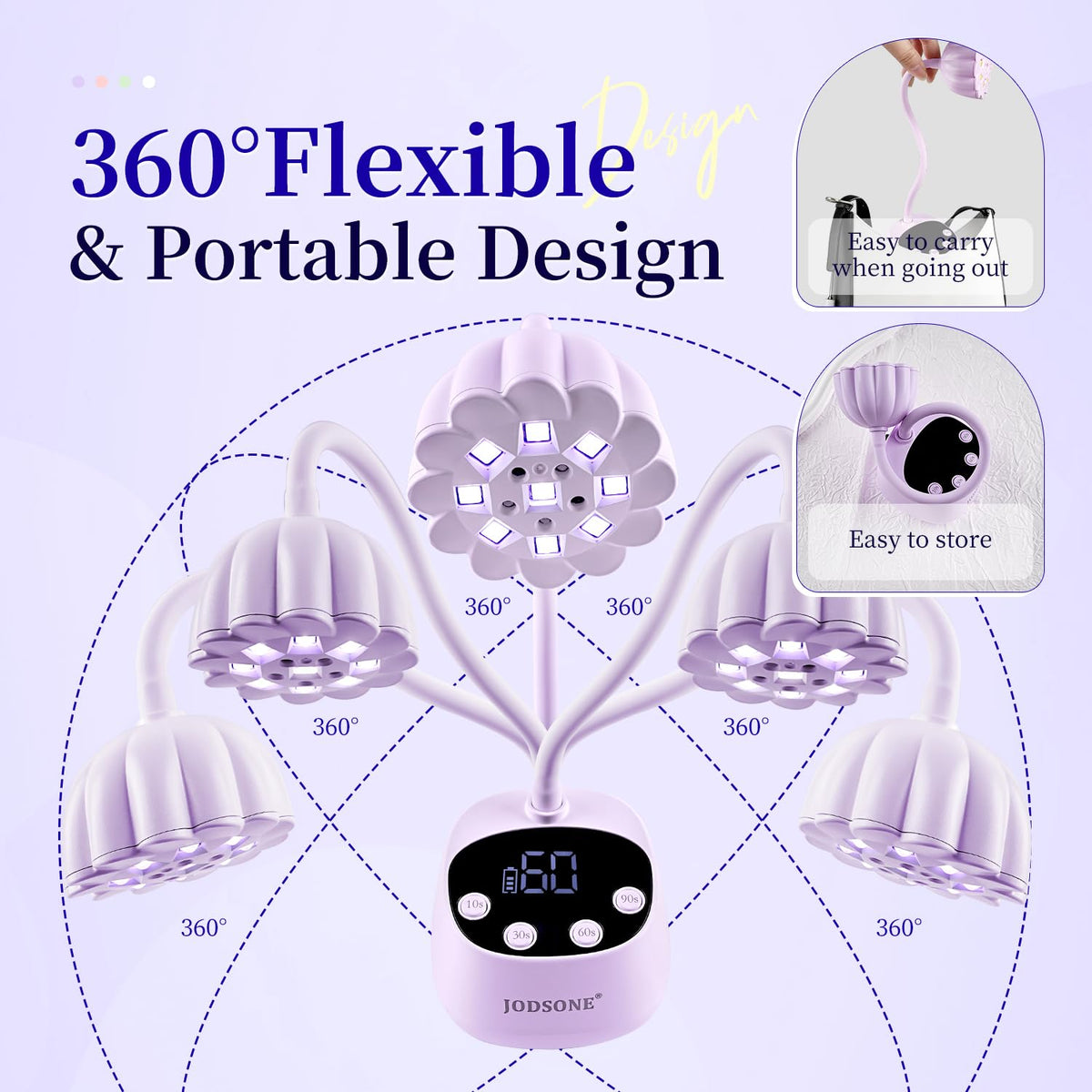 JODSONE lavender purple finish adds stylish compact home salon appeal