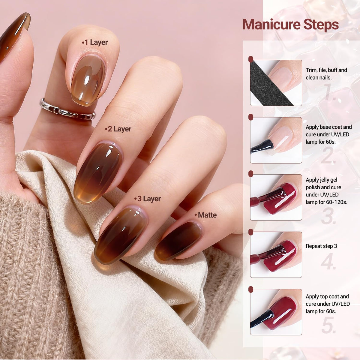 JODSONE manicure tools in kit for prep and shaping nails.