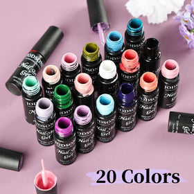 Detail-focused nails with built-in brush for fine lines