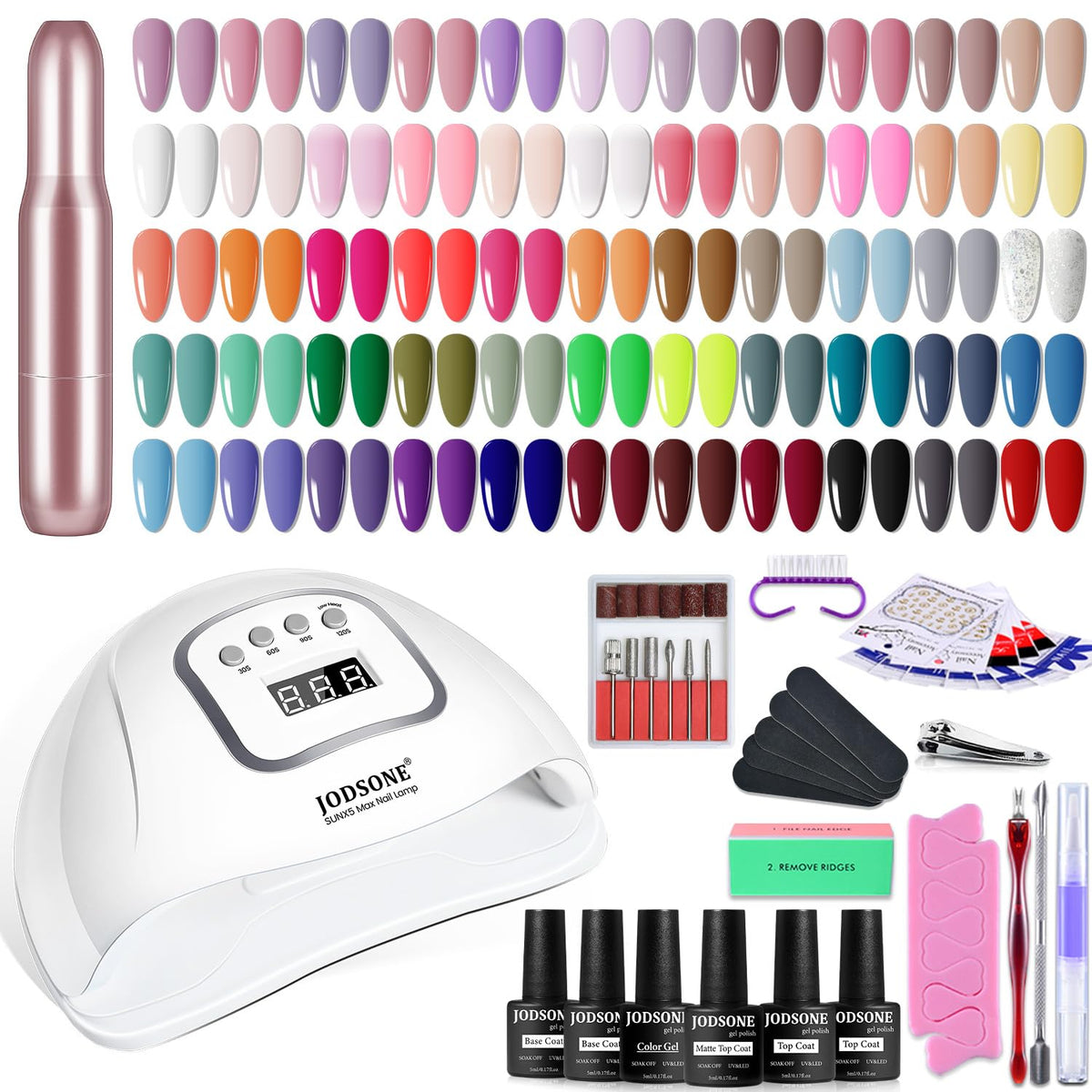JODSONE nail drill at work, preparing the nail surface for lasting color.