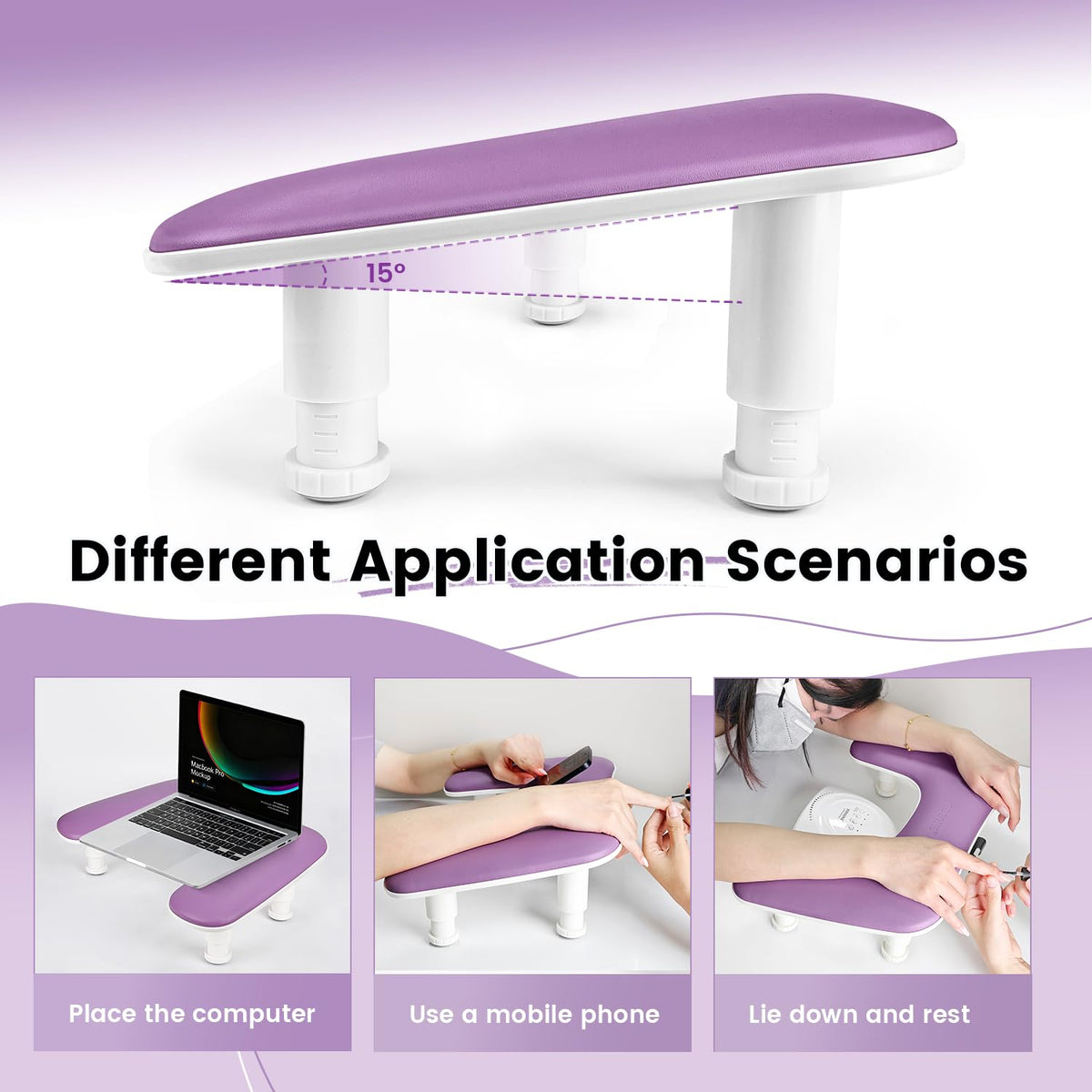 JODSONE nail tray anti-slip base adds stability during manicure or pedicure tasks.