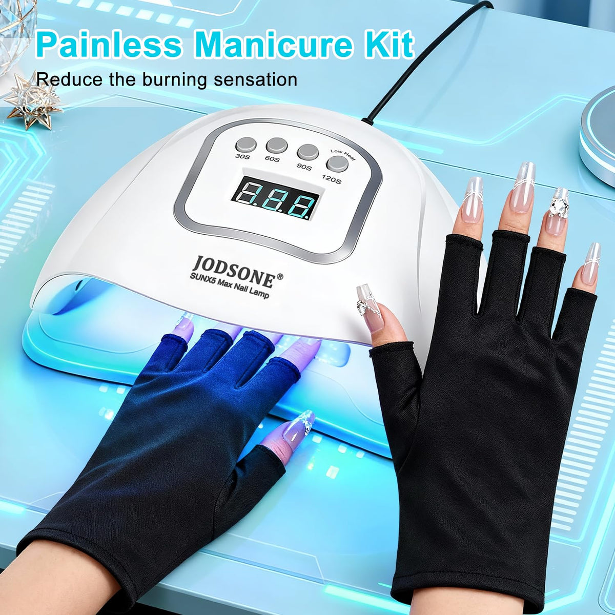 JODSONE protective black gloves fabric shielding fingers during curing