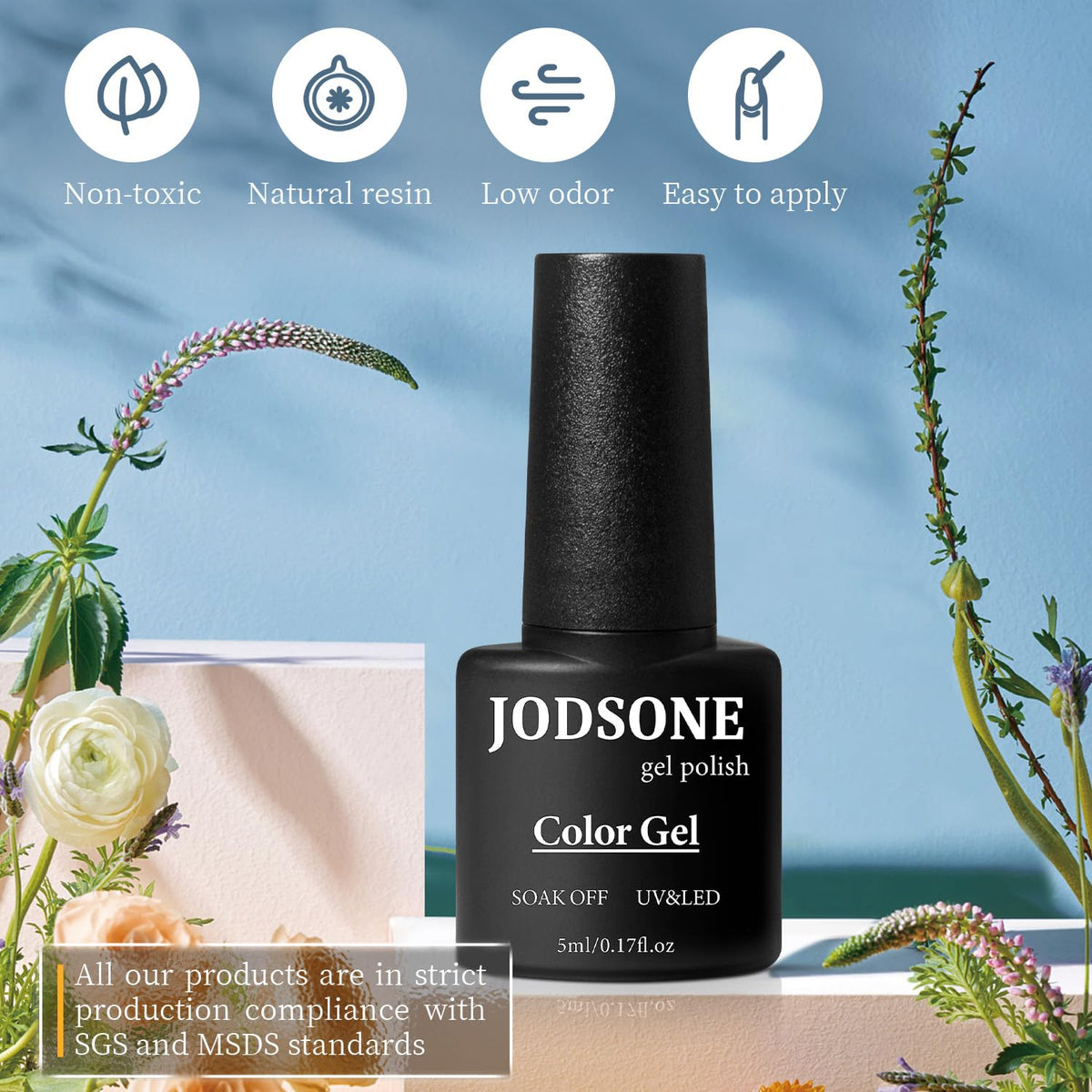 JODSONE quick-curing nail polish under lamp speeds up manicures.