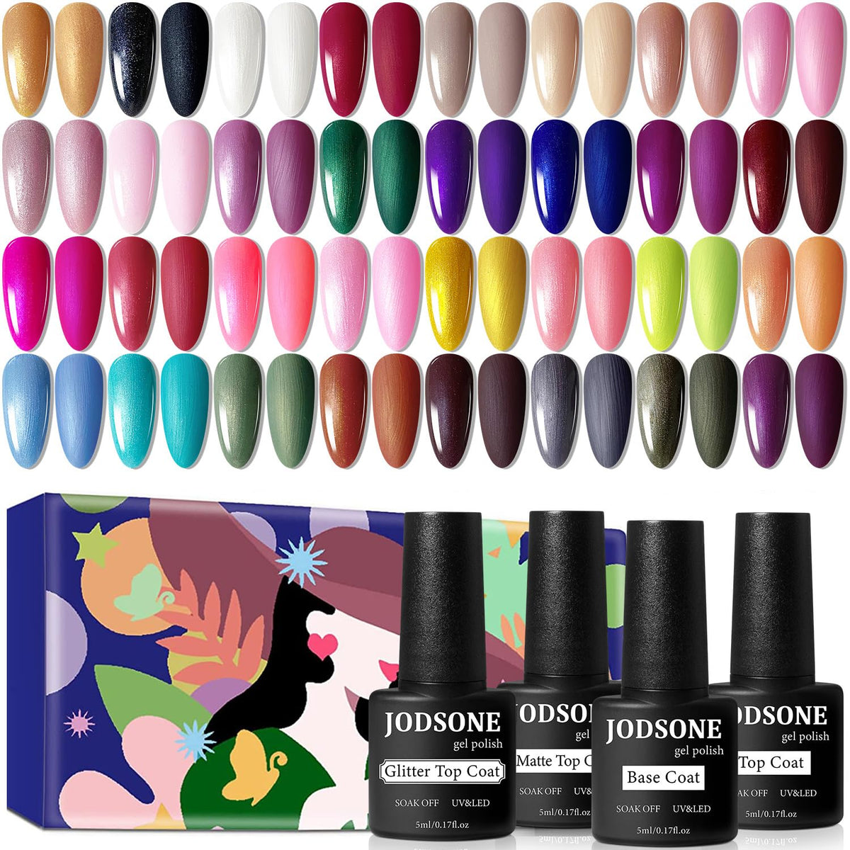 JODSONE Ribbon Glitter Nail Polish Set offers versatile options for festive and everyday looks.