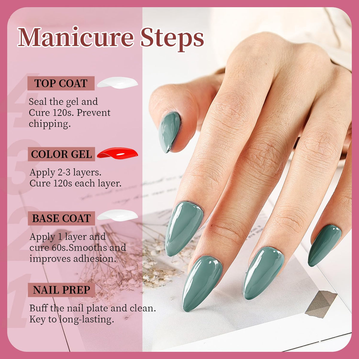 JODSONE high-shine finish on cured nails.
