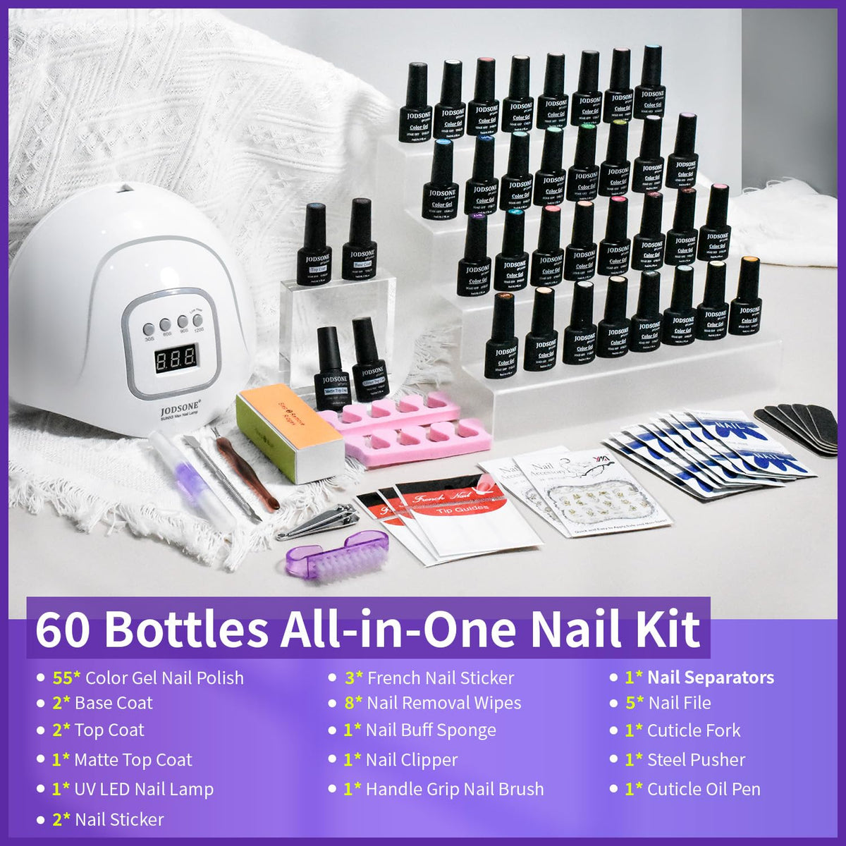 JODSONE base and top coats for durable, salon-like results.
