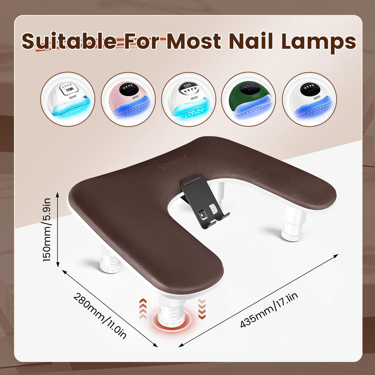 JODSONE detachable manicure hand rest for versatile setup