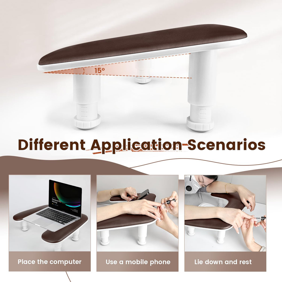 JODSONE ergonomic nail tech arm rest supporting comfortable positioning