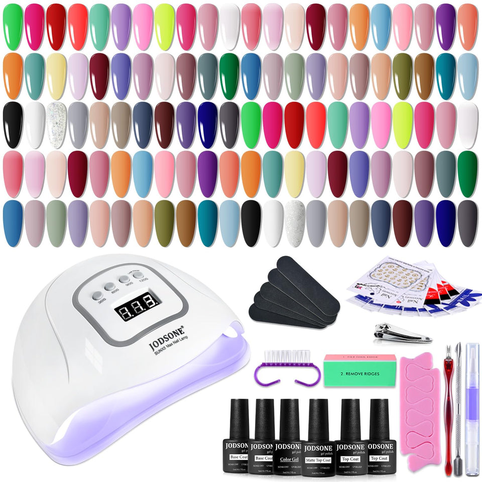 JODSONE gel nail polish kit with 55 shades for versatile at-home manicures.