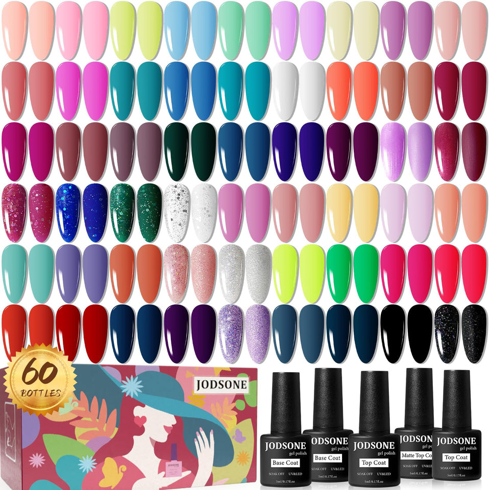 JODSONE gel nail polish starter kit with 55 colors for versatile at-home manicures