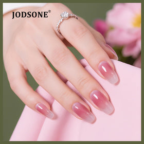 JODSONE glitter top coat adds subtle sparkle to jelly gel looks.