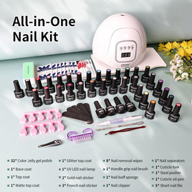 JODSONE manicure tools set shown with jelly gel polish kit.