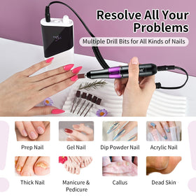 JODSONE nail drill kit includes 6 drills and sanding tape.