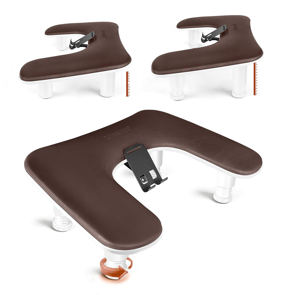 JODSONE U-shaped brown arm rest for stable nail tech sessions