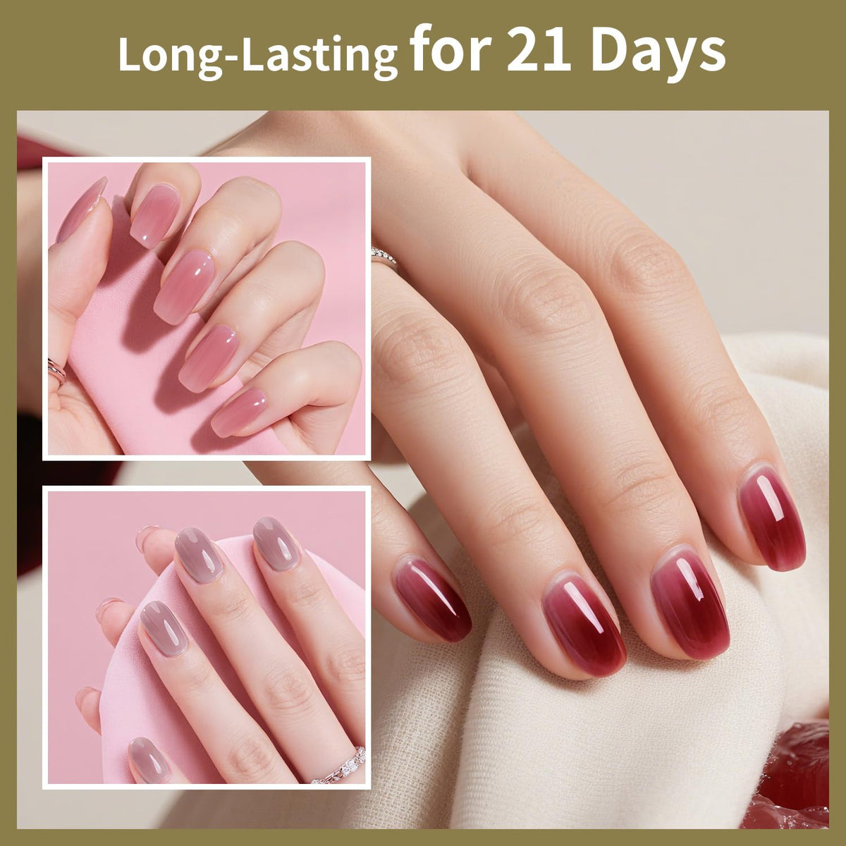 JODSONE wipe-free top coat demonstrates quick, clean sealing for lasting color.